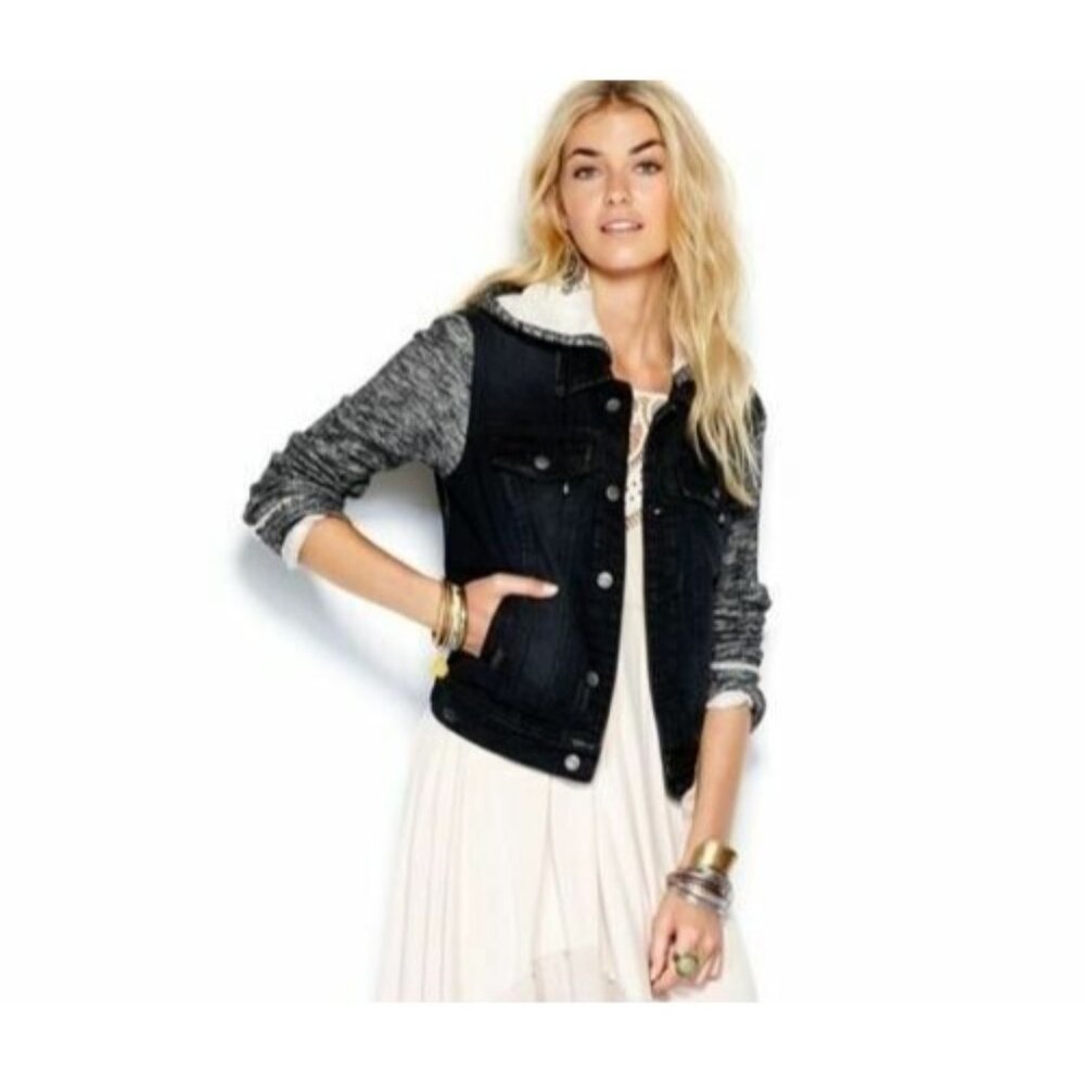 Free People Black Hooded Jacket Xtra Small  - New Tags - Picture 3 of 3